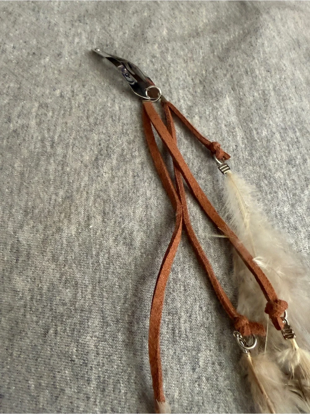 Brown Feather Hair Clip with Natural Feathers